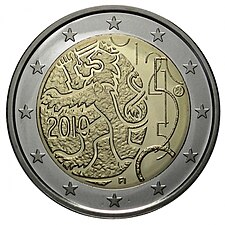 foto 2010 Finlandia - 2 Euro 150° Marco finlandese