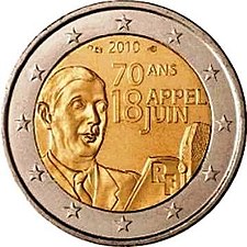 foto 2010 Francia - 2 Euro Charles De Gaulle