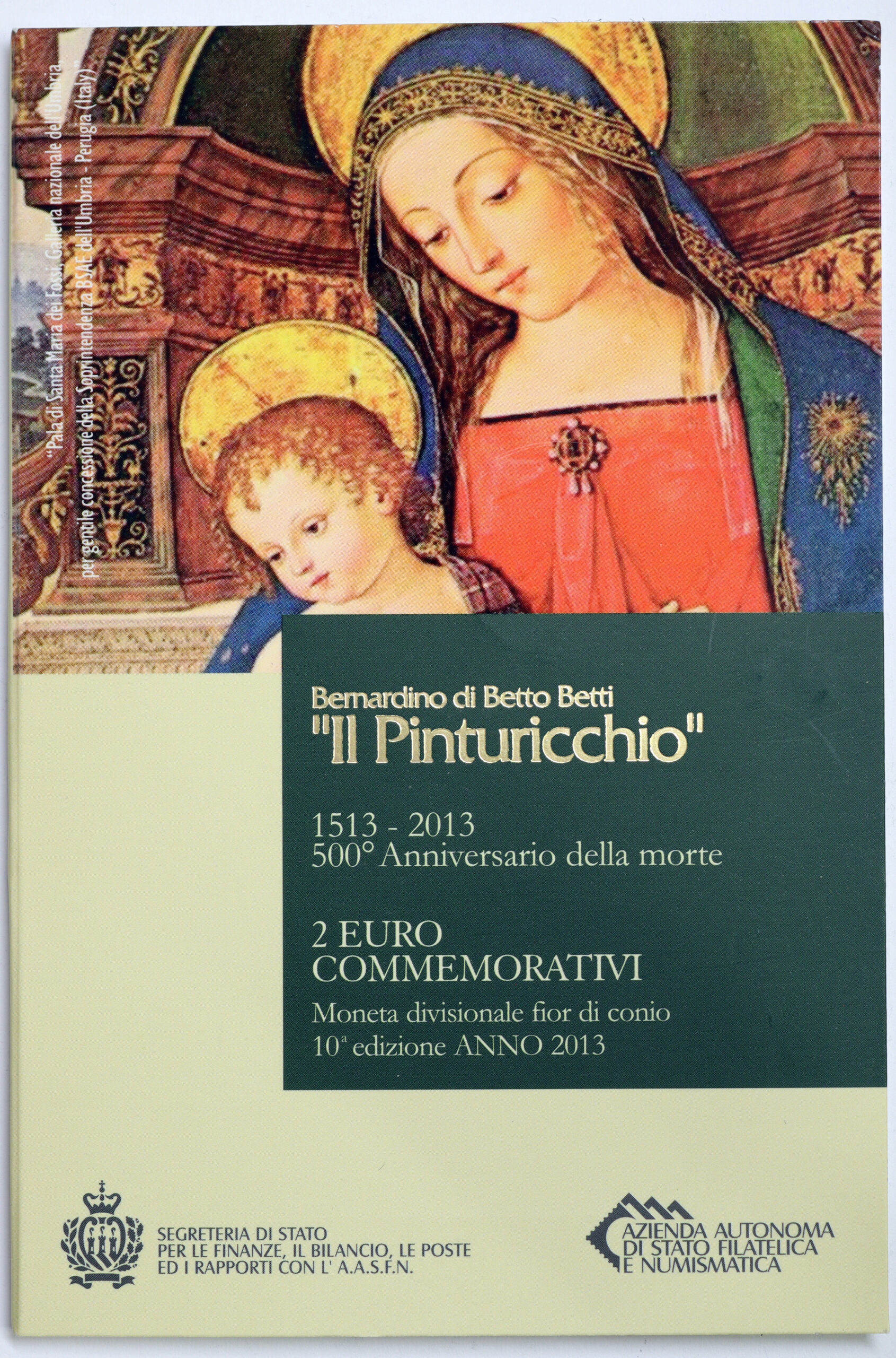 foto 2013 San Marino - 2 Euro 500° Anniversario della morte di Pinturicchio