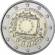 foto 2015 Slovacchia - 2 Euro 30 anni della bandiera dell’UE