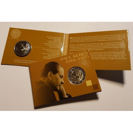foto 2016 Estonia - 2 Euro 100° anniversario della nascita di Paul Kérès blister