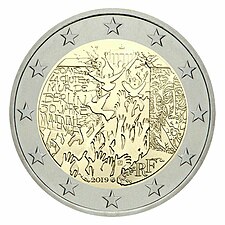 foto 2019 Francia - 2 Euro 30º anniversario della caduta del Muro di Berlino