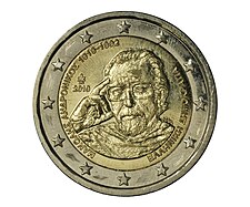foto 2019 Grecia - 2 Euro  100º anniversario della nascita di Manolis Andronikos