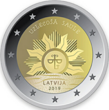 foto 2019 Lettonia - 2 Euro Stemma della Lettonia