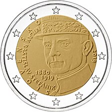 foto 2019 Slovacchia - 2 Euro 100º anniversario della morte di Milan Rastislav Štefánik