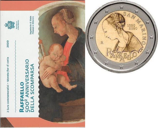 foto 2020 San Marino - 2 Euro 500° anniversario della scomparsa di Raffaello