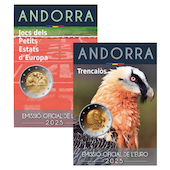 foto Andorra 2025 - 2 euro Coppia in Blister (Gipeto + Giochi dei piccoli stati d'Europa)