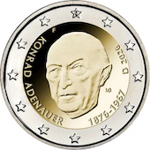foto Germania 2026 - 2 euro 150º anniversario della nascita di Konrad Adenauer (zecca J)