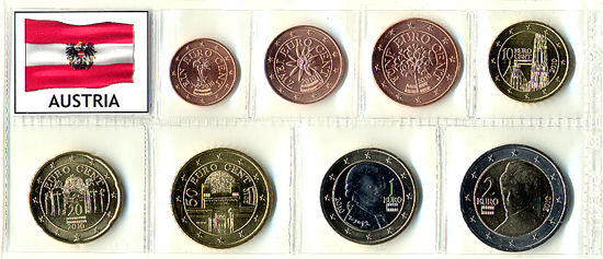 foto Austria 2025 - Serie completa 8 monete in euroblister