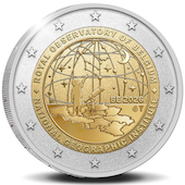 foto Belgio 2026 - 2 Euro 50º anniversario dell'Istituto geografico nazionale e 200º anniversario dell'Osservatorio Reale del Belgio